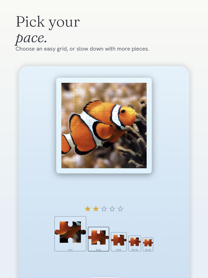 Pick your puzzle pace on iPad