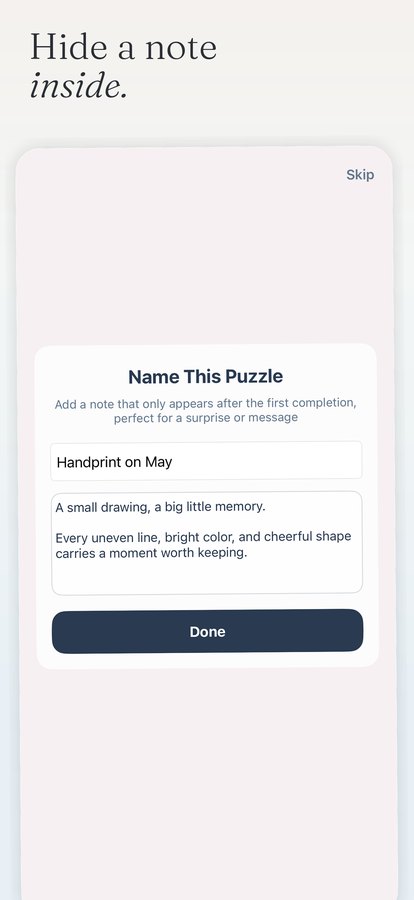 Hide a note inside a puzzle